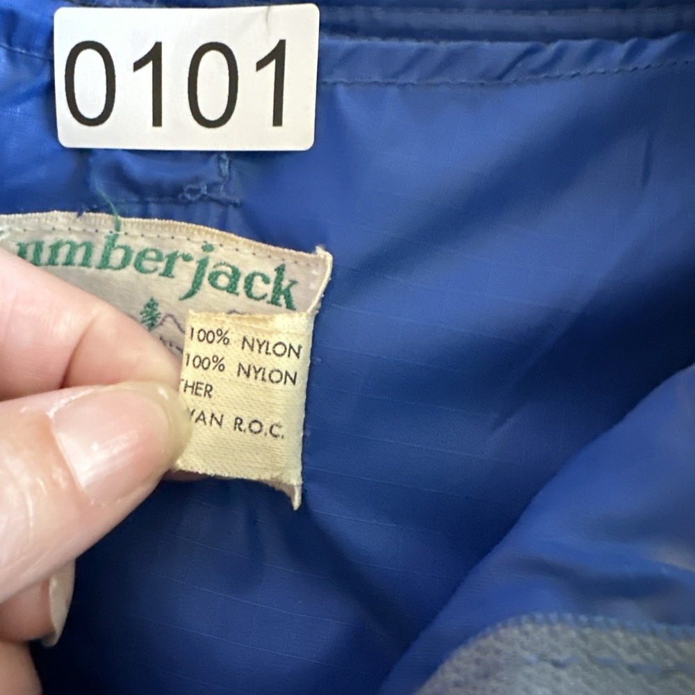 Vintage Packable Quilted Goose Down Men's Jacket Blue Outdoors Snow Small - Picture 7 of 16